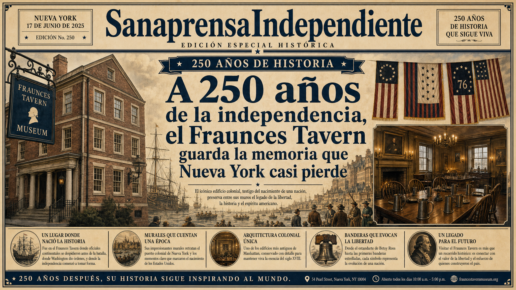 A 250 años de la independencia, el Fraunces Tavern guarda la memoria que Nueva York casi pierde